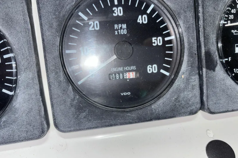 Slide: The Image of Close-up of a 1995 Luhrs 29 Open engine hour meter showing 1880.1 hours. - 21