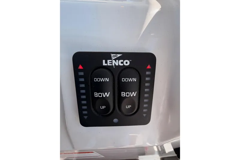 Slide: The Image of Lenco trim tab control panel on 2017 Jeanneau Merry Fisher 855 Marlin boat. - 47