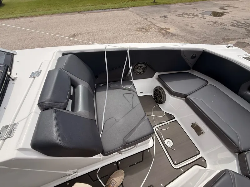 Slide: The Image of Interior of 2026 Scarab 285 LX with black seating. - 22