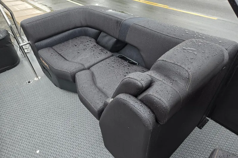 Slide: The Image of Wet black seating on 2026 Evotti 721QL boat, showcasing modern design and comfort. - 21