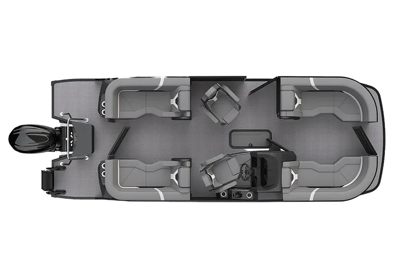 Slide: The Image of Manufacturer Provided Image: Top view of 2026 Evotti 721CS pontoon boat with spacious seating layout. - 40