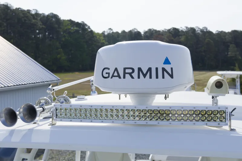 Slide: The Image of Garmin radar and LED lights on 2020 Parker 2810 XLD Walkaround boat. - 29