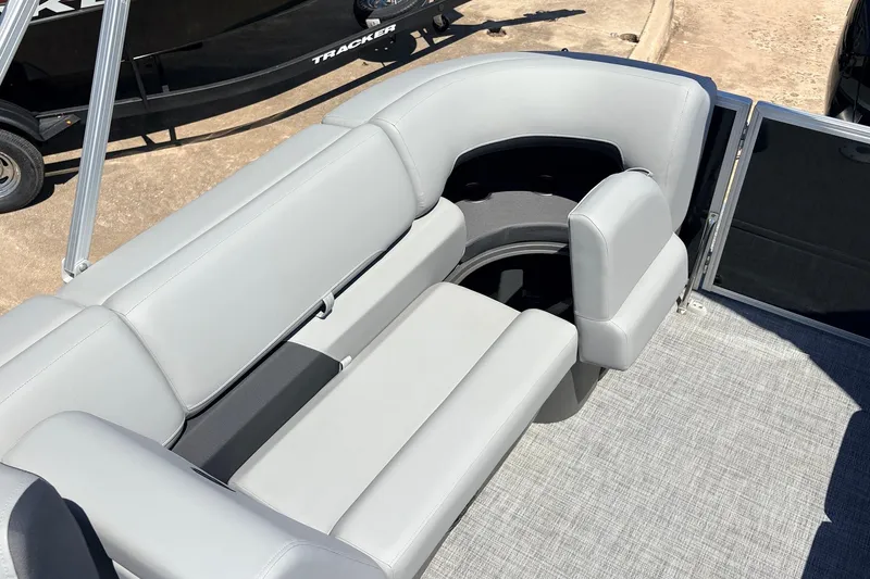 Slide: The Image of 2026 Sun Tracker Party Barge 22 DLX with spacious seating and modern design. - 46