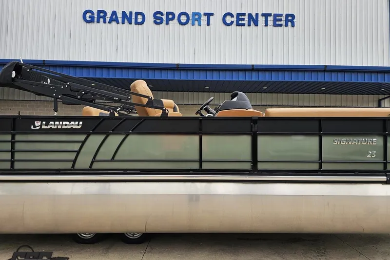 Slide: The Image of 2026 Landau Signature 25C pontoon boat at Grand Sport Center. - 4