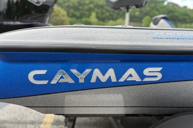 Slide: The Image of 2021 Caymas CX 19 boat with blue and gray detailing. - 21