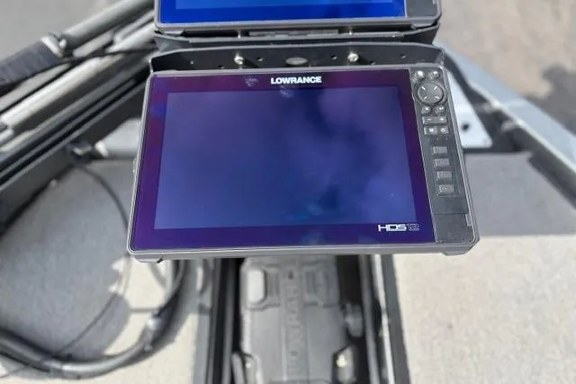 Slide: The Image of Lowrance HDS display on 2021 Caymas CX 19 boat, showcasing advanced navigation technology. - 37