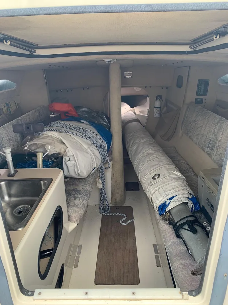 Slide: The Image of Interior of a 1991 Corsair F27 with sailing equipment. - 6