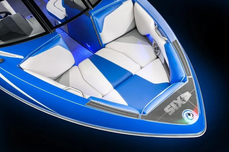 Slide: The Image of Manufacturer Provided Image: 2016 Axis T22 boat with blue and white interior seating. - 44