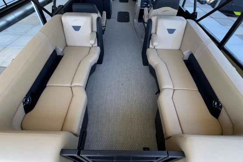 Slide: The Image of Luxurious interior of 2026 Evotti 525QL boat with beige seating and modern design. - 31