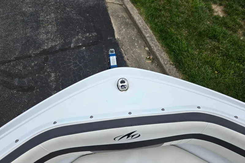 Slide: The Image of Bow of 2020 Monterey M-20 boat on pavement near grass. - 18