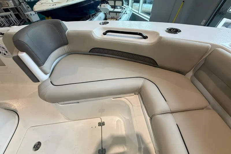 Slide: The Image of Luxurious seating on 2026 Key West 249 FS boat, featuring elegant upholstery and modern design. - 7