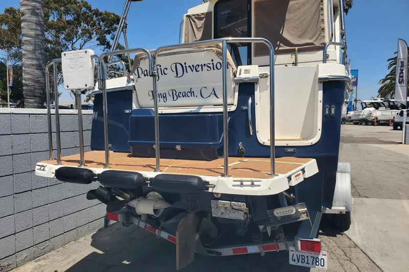 Slide: The Image of 2013 Cutwater 26 boat with "Pacific Diversion" sign, Long Beach, CA. - 3