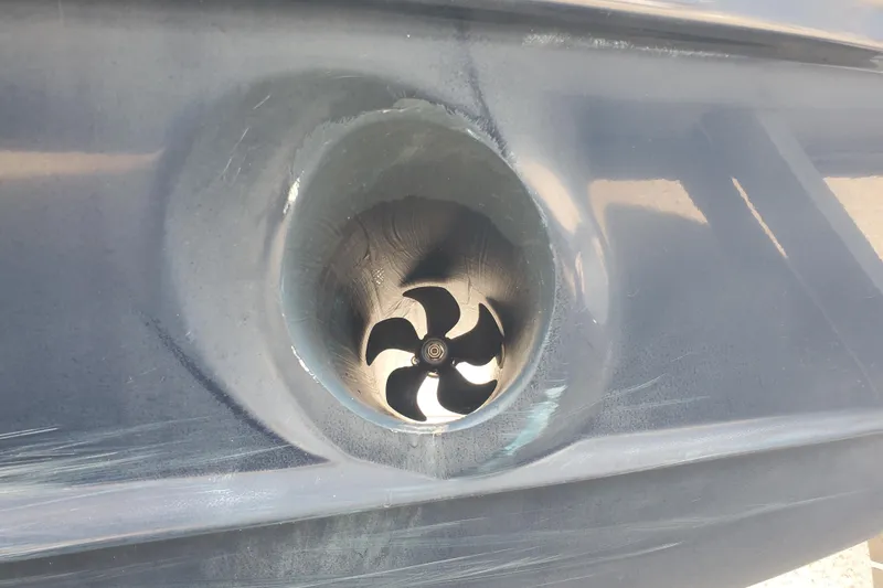 Slide: The Image of Close-up of a 2013 Cutwater 26 boat's propeller tunnel. - 32
