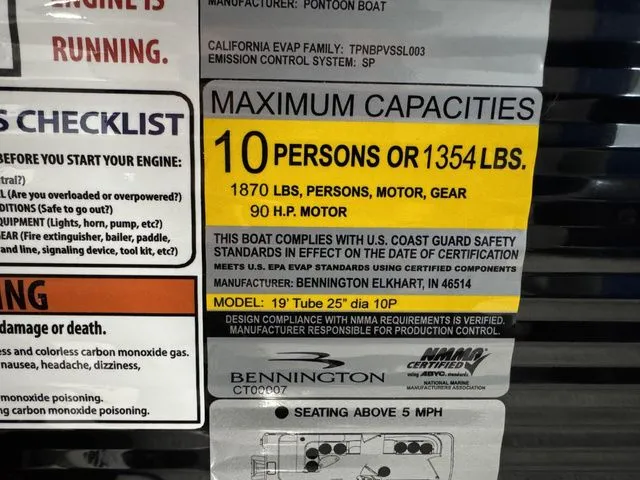 Slide: The Image of Bennington 20 S L-BENCH 2026 capacity: 10 persons or 1354 lbs. - 14