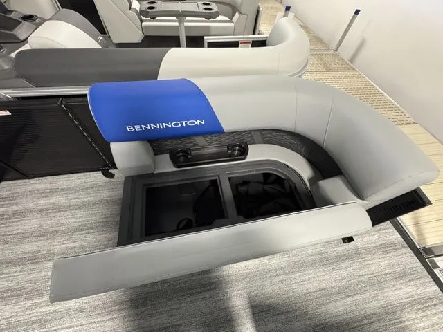 Slide: The Image of Bennington 20 S L-BENCH 2026 with gray and blue seating design. - 9