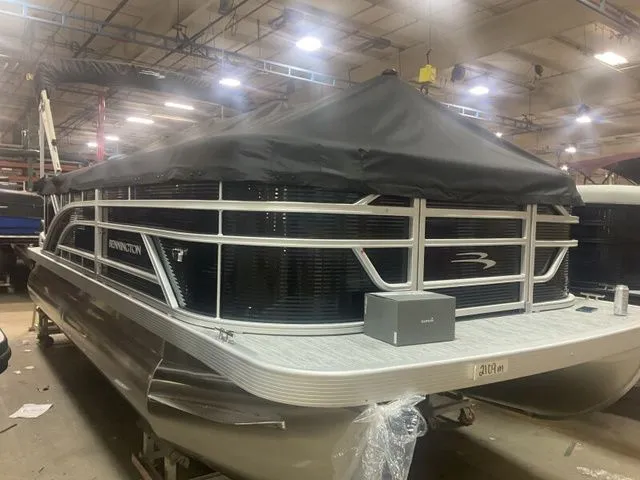 Slide: The Image of 2026 Bennington pontoon boat in warehouse, model 20 S STERN RADIUS. - 11