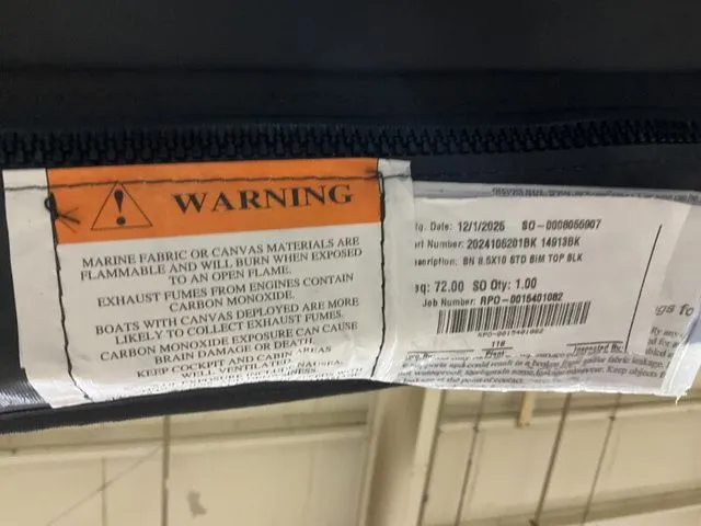 Slide: The Image of Warning label on Bennington boat, model 20 S STERN RADIUS, year 2026. - 8