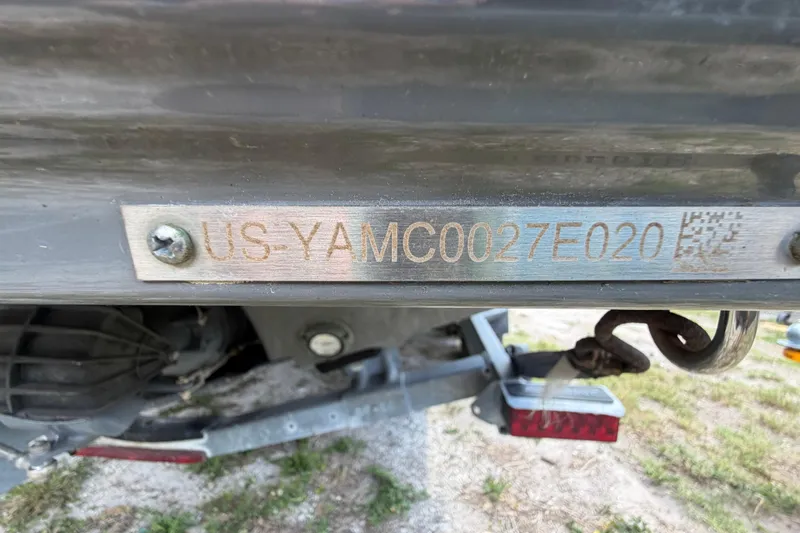 Slide: The Image of 2020 Yamaha Boats AR240 hull identification number on metal plate. - 8