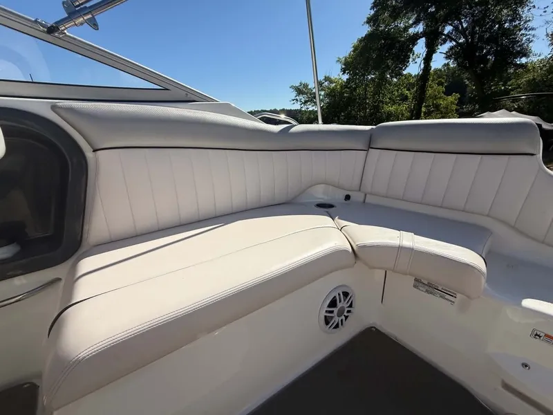 Slide: The Image of Interior of 2009 Yamaha SX 230 High Output boat with white seating. - 29