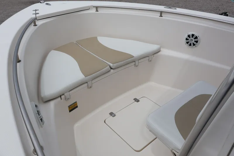 Slide: The Image of Interior view of 2020 Bulls Bay 230CC boat seating area. - 18
