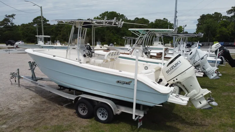 Slide: The Image of 2020 Bulls Bay 230CC boat with Suzuki engine on trailer. - 5