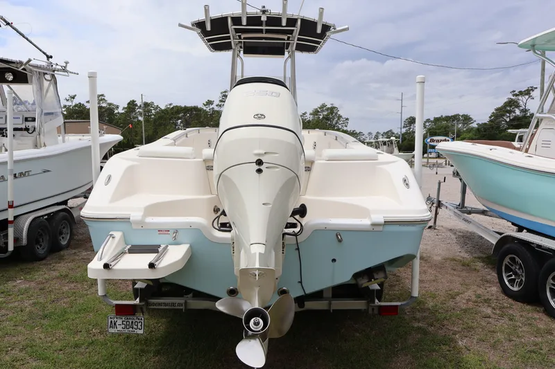 Slide: The Image of Rear view of a 2020 Bulls Bay 230CC boat on a trailer. - 6