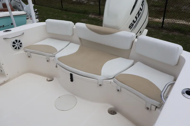 Slide: The Image of Interior view of 2020 Bulls Bay 230CC boat with seating area. - 9