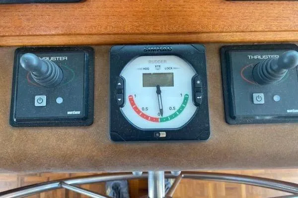 Slide: The Image of Control panel of a 1983 Hatteras 53 Extended Deckhouse Motor Yacht. - 21
