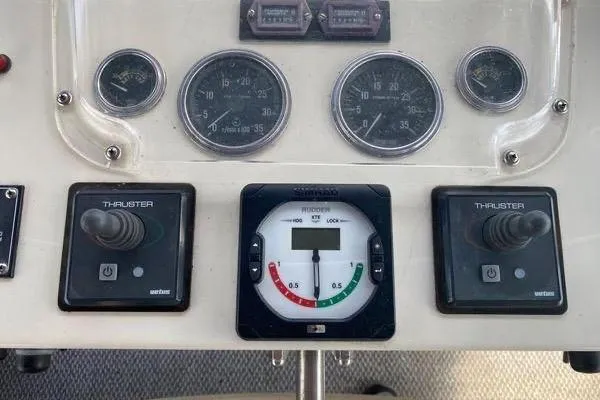 Slide: The Image of Control panel of a 1983 Hatteras 53 Extended Deckhouse Motor Yacht. - 29