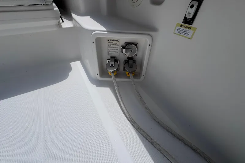 Slide: The Image of Electrical connections on a 2001 Tiara Yachts 3500 Open boat deck. - 14