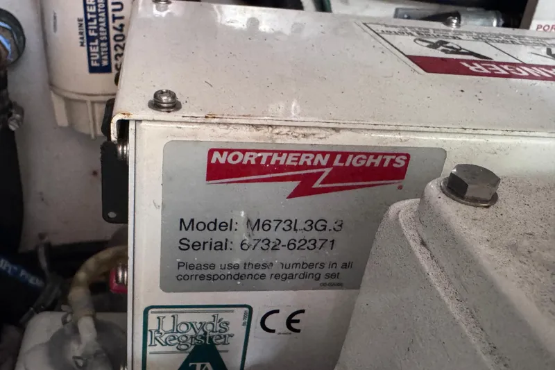 Slide: The Image of Northern Lights generator label on 2001 Tiara Yachts 3500 Open. - 41