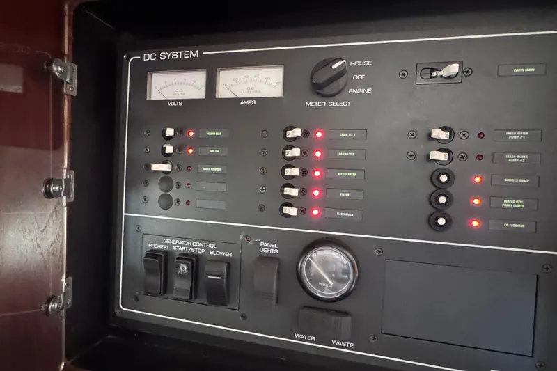 Slide: The Image of DC system control panel on a 2001 Tiara Yachts 3500 Open boat. - 61