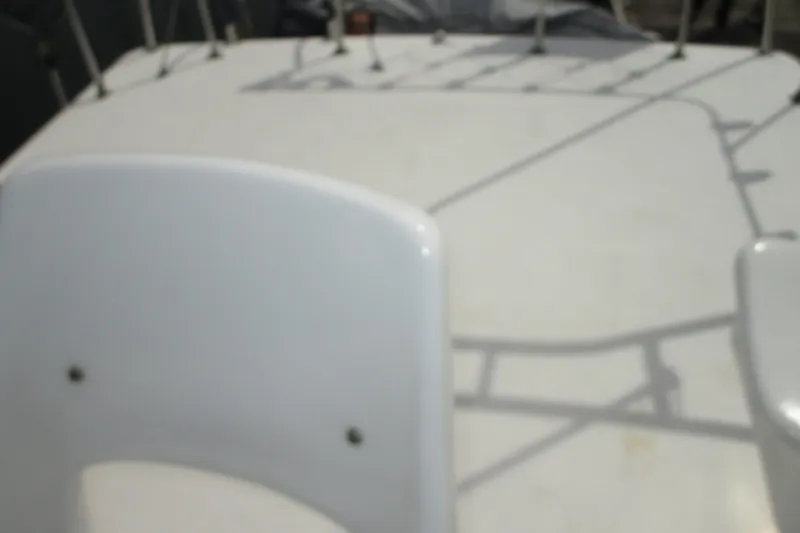 Slide: The Image of Blurry view of a 1972 Uniflite 36 Sport Sedan boat deck. - 11