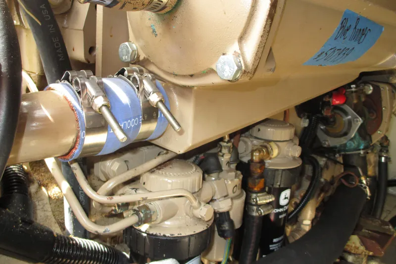 Slide: The Image of Engine components of a 1972 Uniflite 36 Sport Sedan boat. - 14