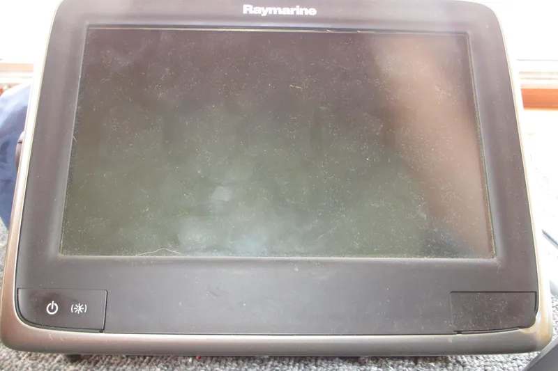 Slide: The Image of Raymarine marine display on 1972 Uniflite 36 Sport Sedan boat. - 24