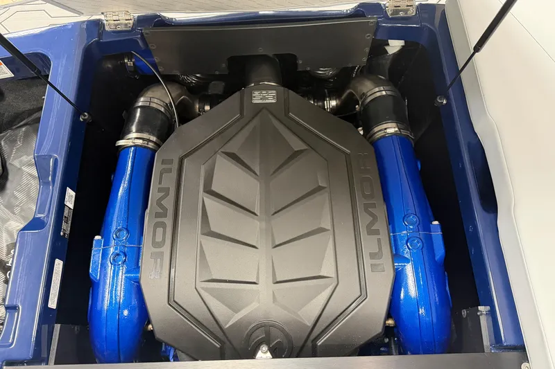 Slide: The Image of Engine compartment of a 2026 MasterCraft NXT20 with Ilmor branding. - 16