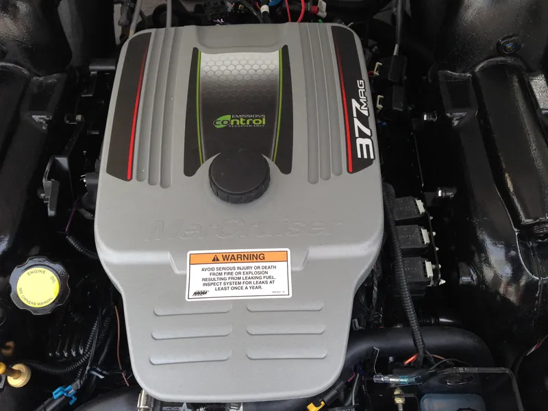 Slide: The Image of Engine of a 2016 Crownline 285 SS boat, 377 Mag model. - 11