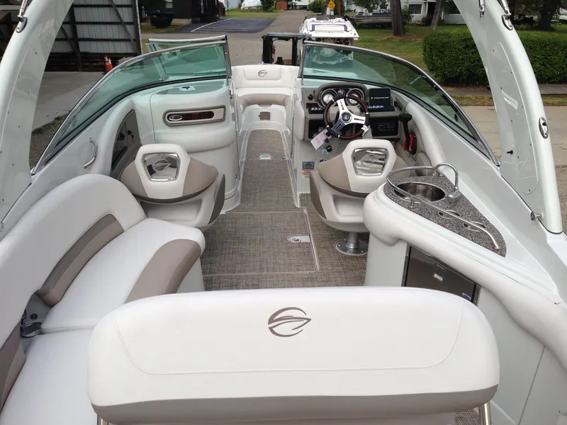 Slide: The Image of Interior of a 2016 Crownline 285 SS boat with luxurious features. - 27