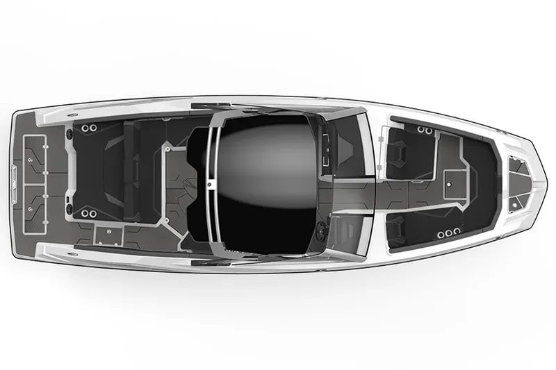 Slide: The Image of Top view of Scarab 285 LX boat, 2025 model. - 12