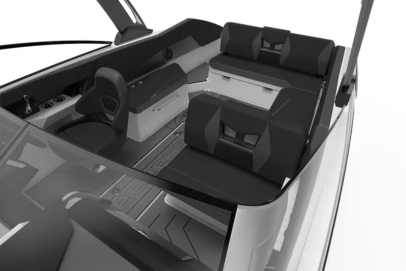 Slide: The Image of Interior of 2025 Scarab 285 LX featuring modern seating. - 13