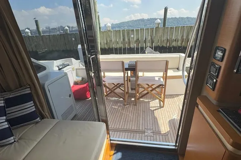 Slide: The Image of Interior view of 2014 Azimut 45 yacht with outdoor seating area. - 33
