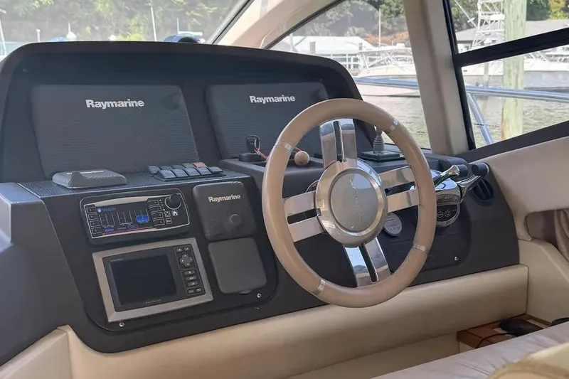 Slide: The Image of Steering console of a 2014 Azimut 45 yacht with Raymarine navigation equipment. - 39