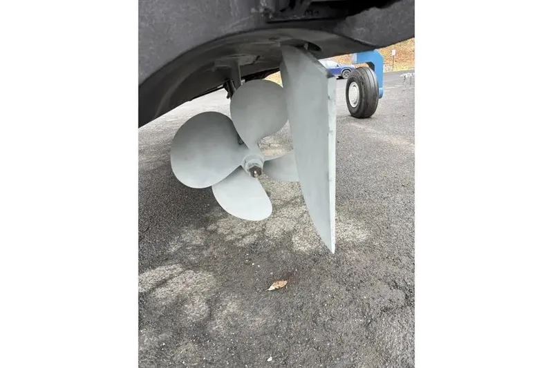 Slide: The Image of Propeller and rudder of a 2014 Azimut 45 yacht on dry land. - 80