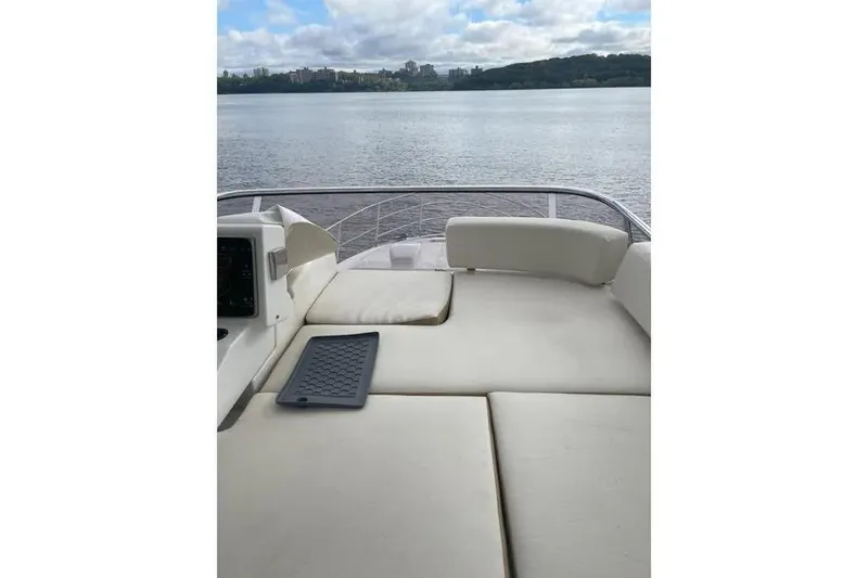 Slide: The Image of Luxurious 2014 Azimut 45 yacht deck with scenic water view. - 89
