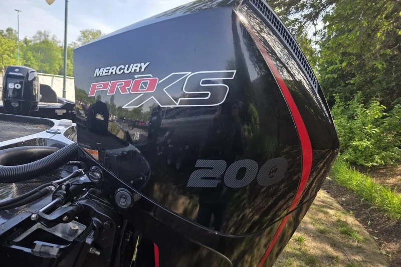 Slide: The Image of Mercury Pro XS 200 outboard motor on a 2021 Nitro Z19 Pro boat. - 7