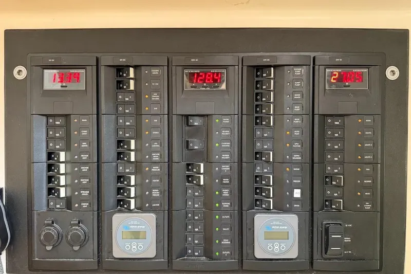 Slide: The Image of Electrical control panel with digital displays and switches, Reliance 44 model, 2011. - 19