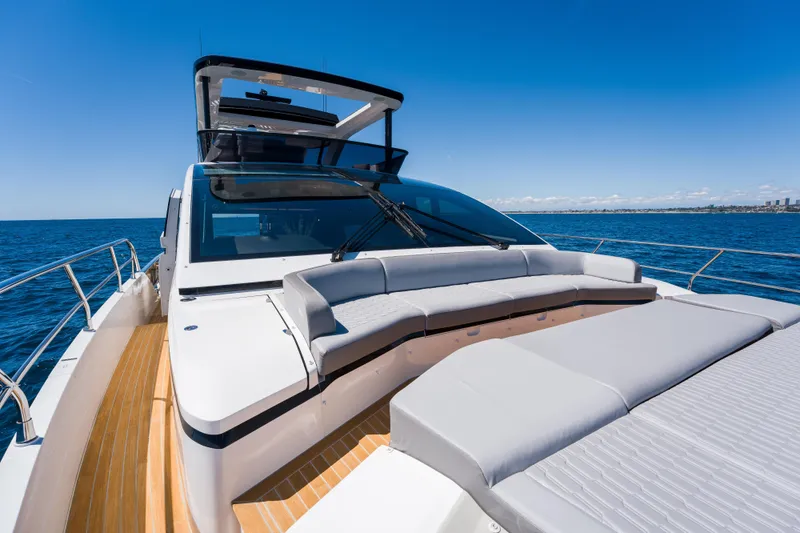 Slide: The Image of Luxurious 2024 Pearl 72 yacht with sleek design on open sea. - 104