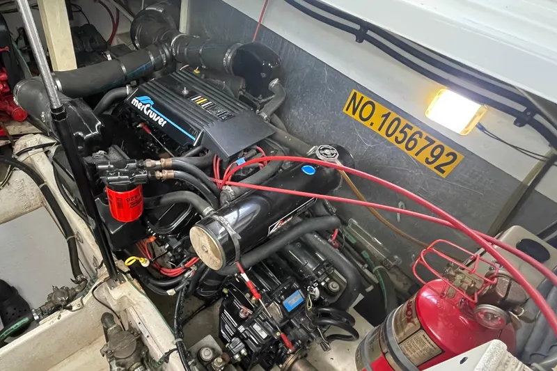 Slide: The Image of Engine compartment of a 1997 Bayliner 4085 Avanti with MerCruiser engine. - 31