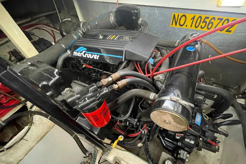 Slide: The Image of Engine compartment of a 1997 Bayliner 4085 Avanti with MerCruiser engine. - 34