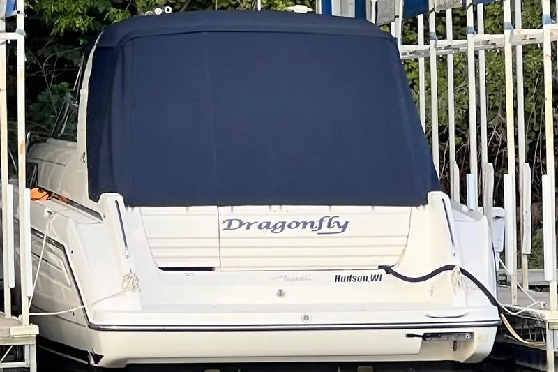 Slide: The Image of 1997 Bayliner 4085 Avanti boat named "Dragonfly" docked in Hudson, WI. - 39